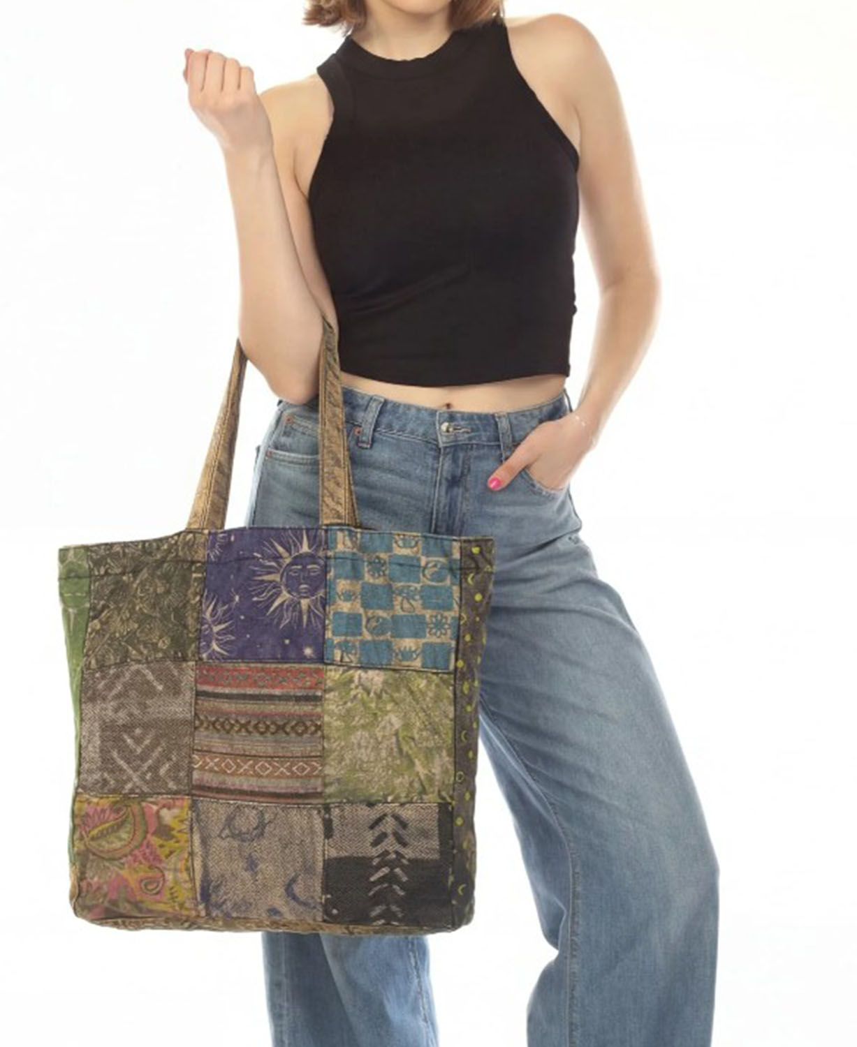 Patchwork Tote Bag - Multicolor Patch Tote Extra Large