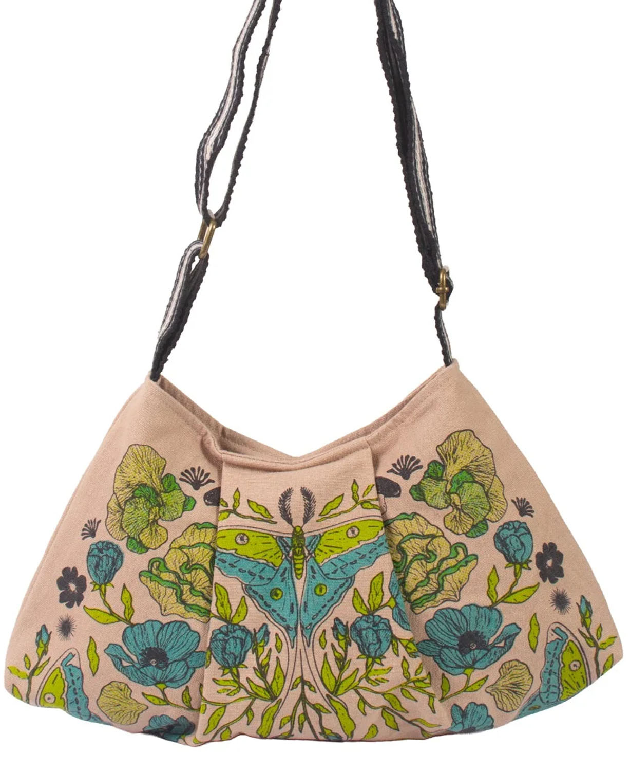 Garden Moth Boho Bag - Luna Moth Shoulder Bag | Hippie Bag | Soul Flower