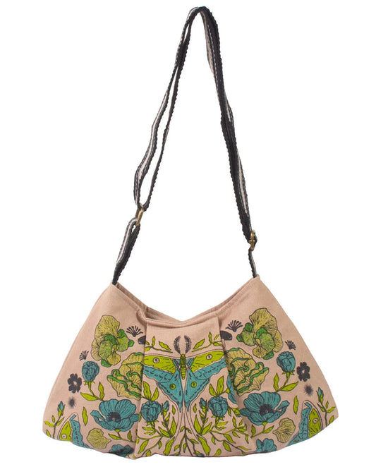 Garden Moth Boho Bag - Luna Moth Shoulder Bag | Hippie Bag | Soul Flower