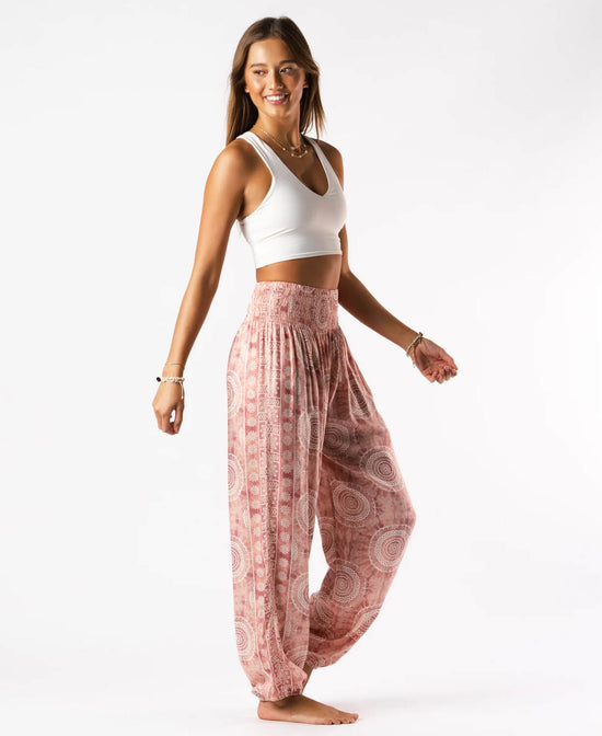 Baja Mandala Pink Harem Pants - Pink Harem Pants | Hippie Chic Pants | Soul Flower