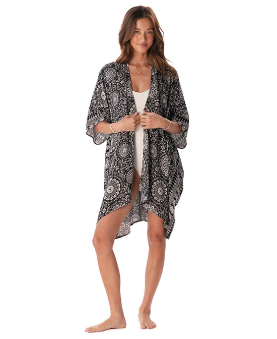 Bondi Mandala Black Kimono - Black Kimono | Hippie Chic Clothing & Boho Layers | Soul Flower 2