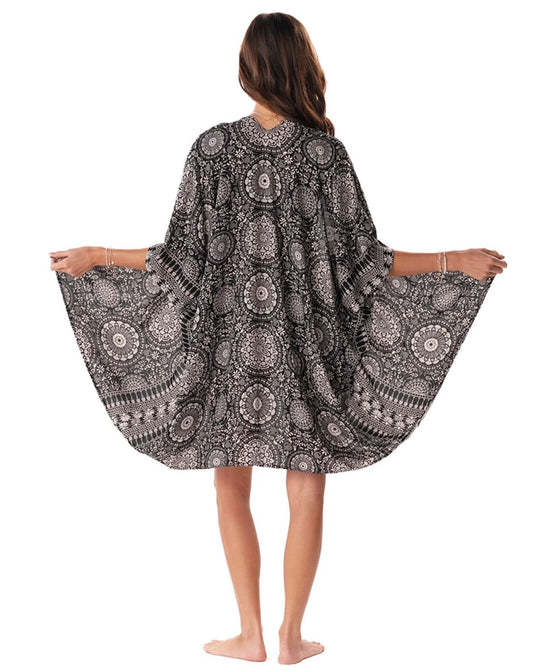 Bondi Mandala Black Kimono - Black Kimono | Hippie Chic Clothing & Boho Layers | Soul Flower 3