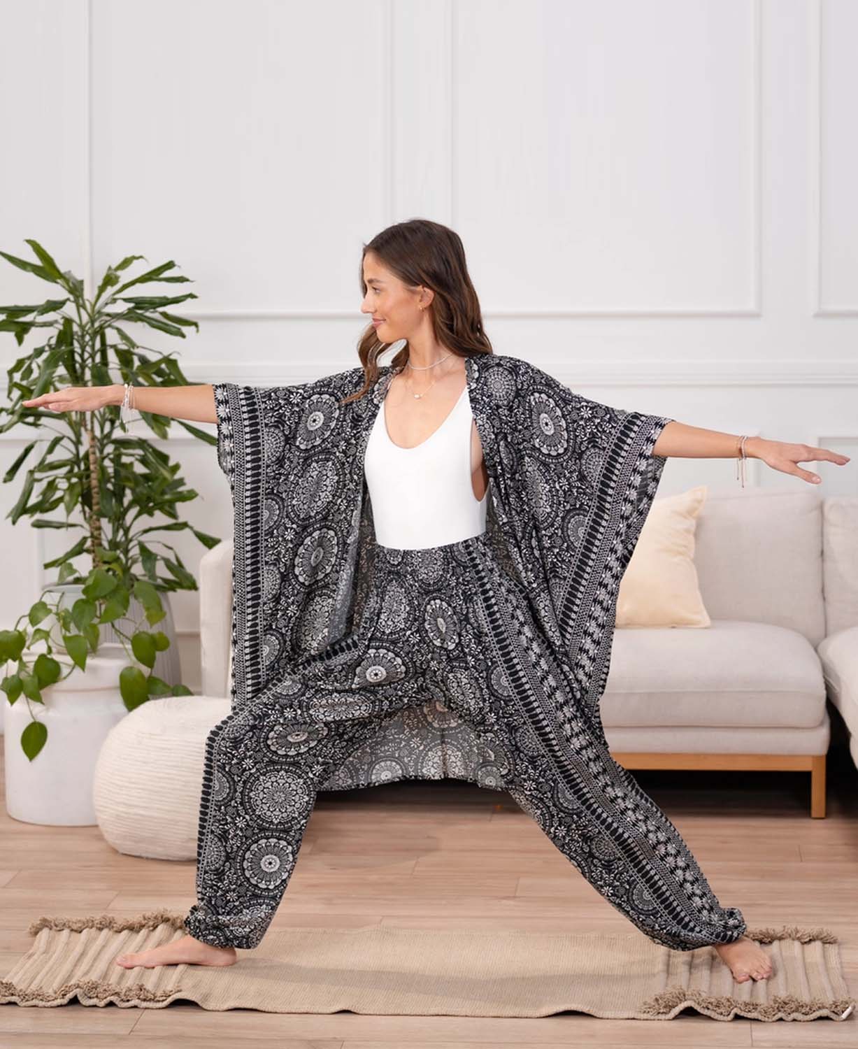 Bondi Mandala Black Kimono - Black Kimono | Hippie Chic Clothing & Boho Layers | Soul Flower 4