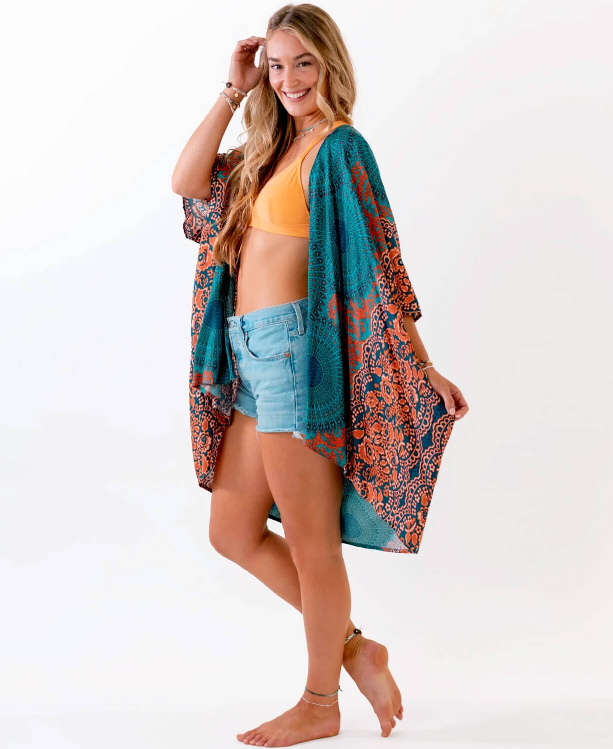 Floral Mandala Hippie Kimono