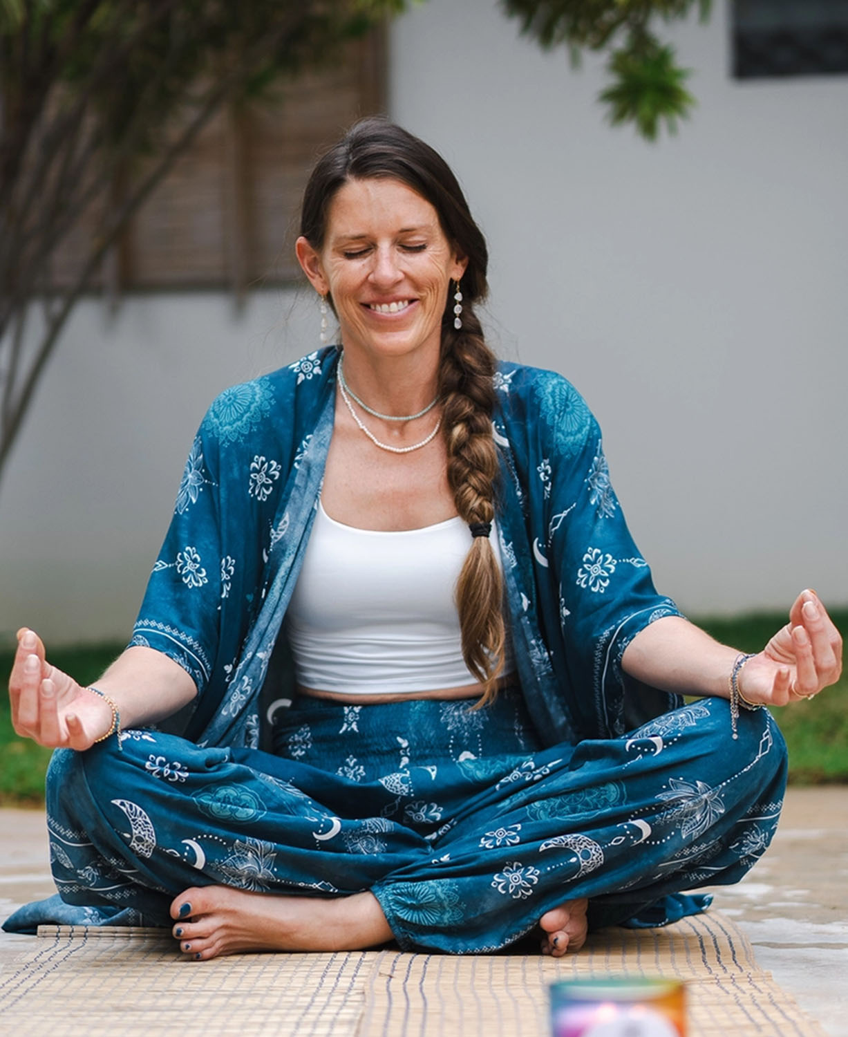 Lunar Lotus Kimono in Teal - Boho Kimono | Lightweight Wrap | Soul Flower 2