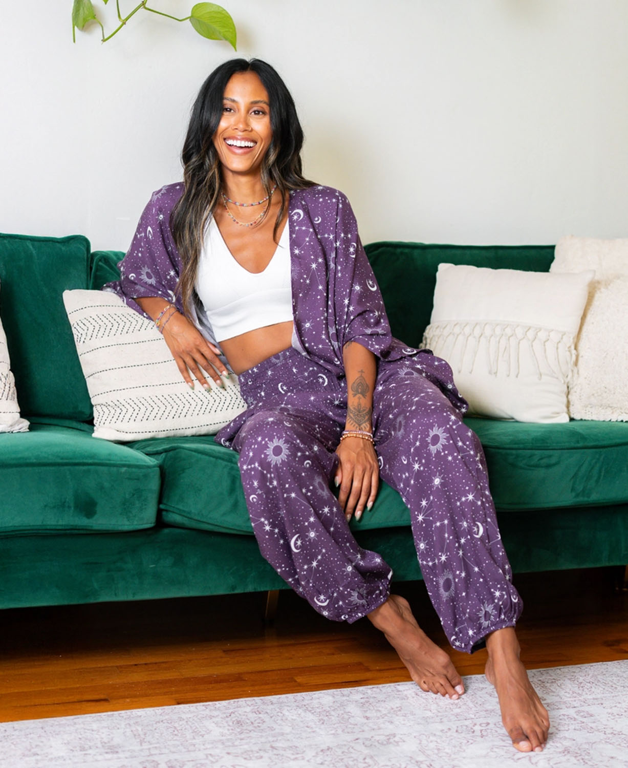 Celestial Harem Pants | Moon & Stars Hippie Pants | Soul Flower