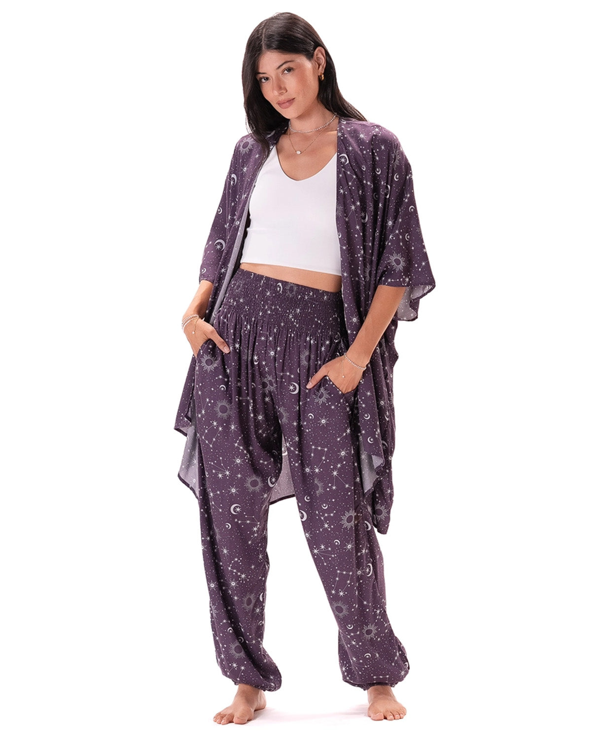Celestial Harem Pants | Moon & Stars Hippie Pants | Soul Flower