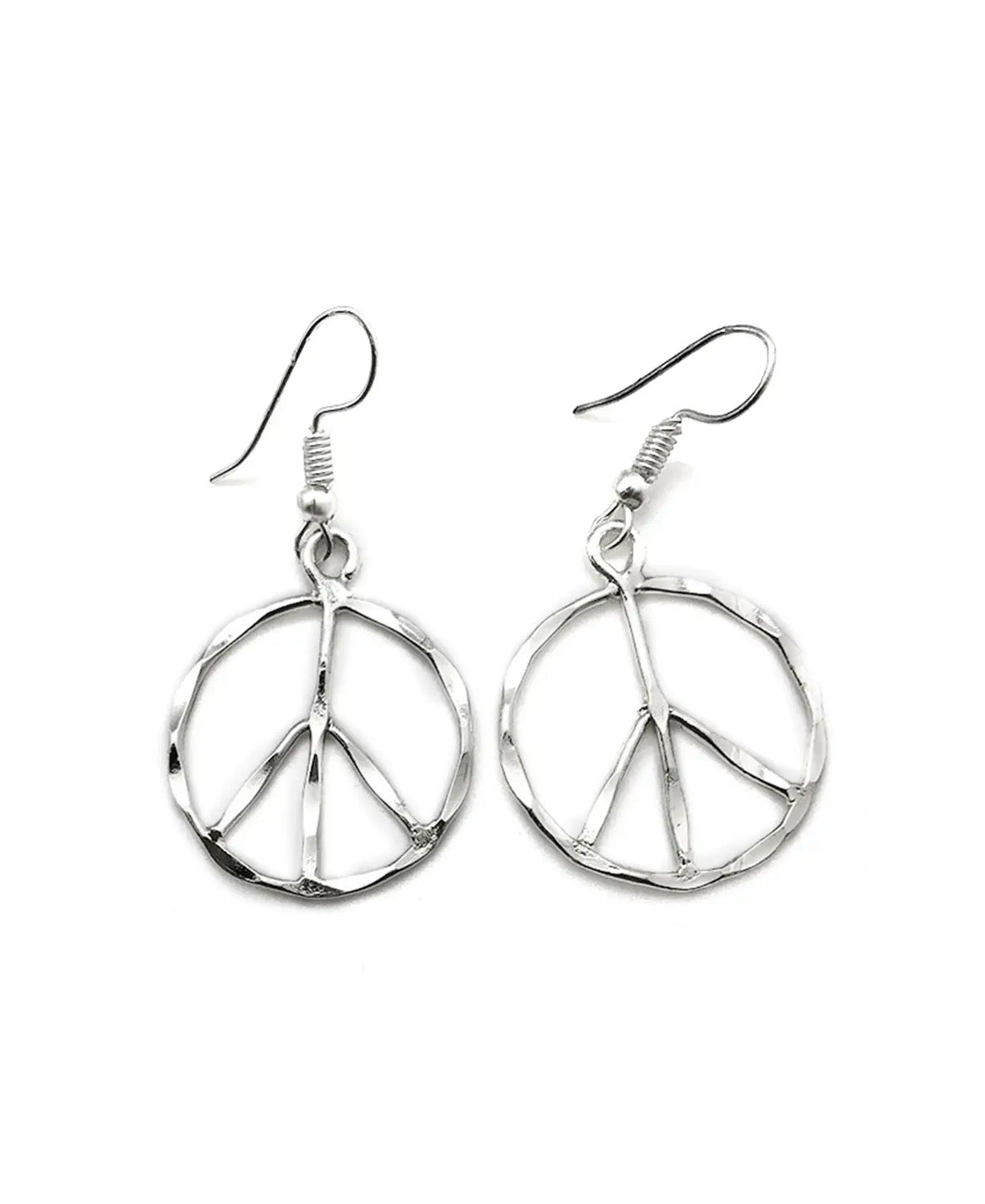 World Peace Earrings in Silver - Peace Earrings | Silver Peace Sign Earrings | Soul Flower 2
