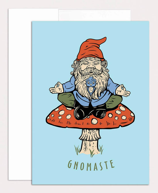 Gnomaste Greeting Card - Gnomaste Card | Funny Greeting Cards | Soul Flower