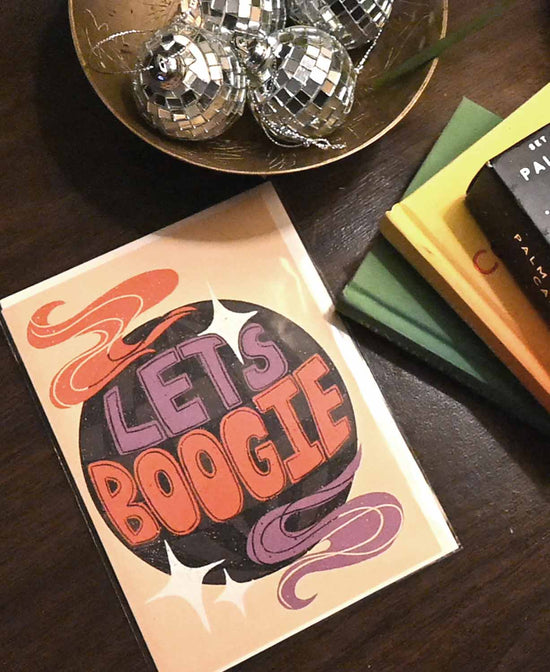 Let's Boogie Greeting Card - Boogie Greeting Card | Hippie Greetings | Soul Flower