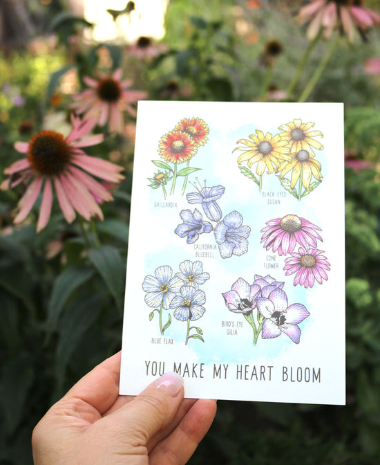 You Make My Heart Bloom Greeting Card - Flower Greeting Card | Gardening Cards | Soul Flower