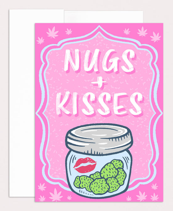 Nugs & Kisses Greeting Card - Nugs Greeting Card | Cannabis Cards | Soul Flower