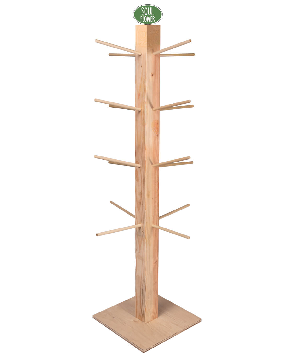 Soul Flower Dowel Spinning Floor Display - Empty - Spinning Bag Display | Retail Tote Bag Display | Soul Flower