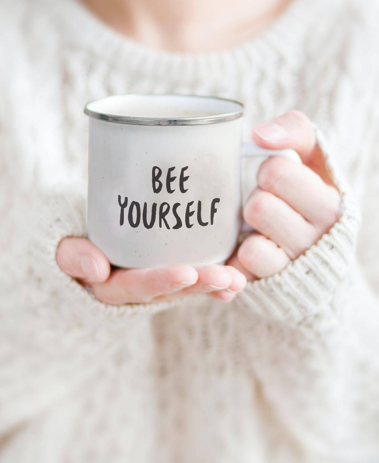 Bee Yourself Enamel Camping Cup