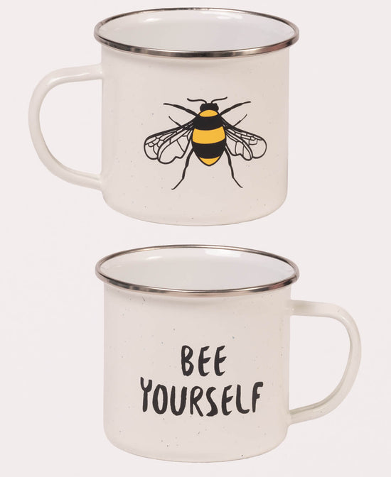 Bee Yourself Enamel Camping Cup - Bee Yourself Camping Cup | Enamel Camping Mug | Soul Flower