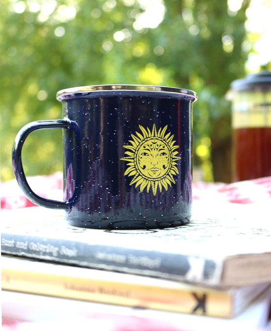 Here Comes The Sun Enamel Camping Cup - Here Comes the Sun Camping Cup | Enamel Mug | Soul Flower