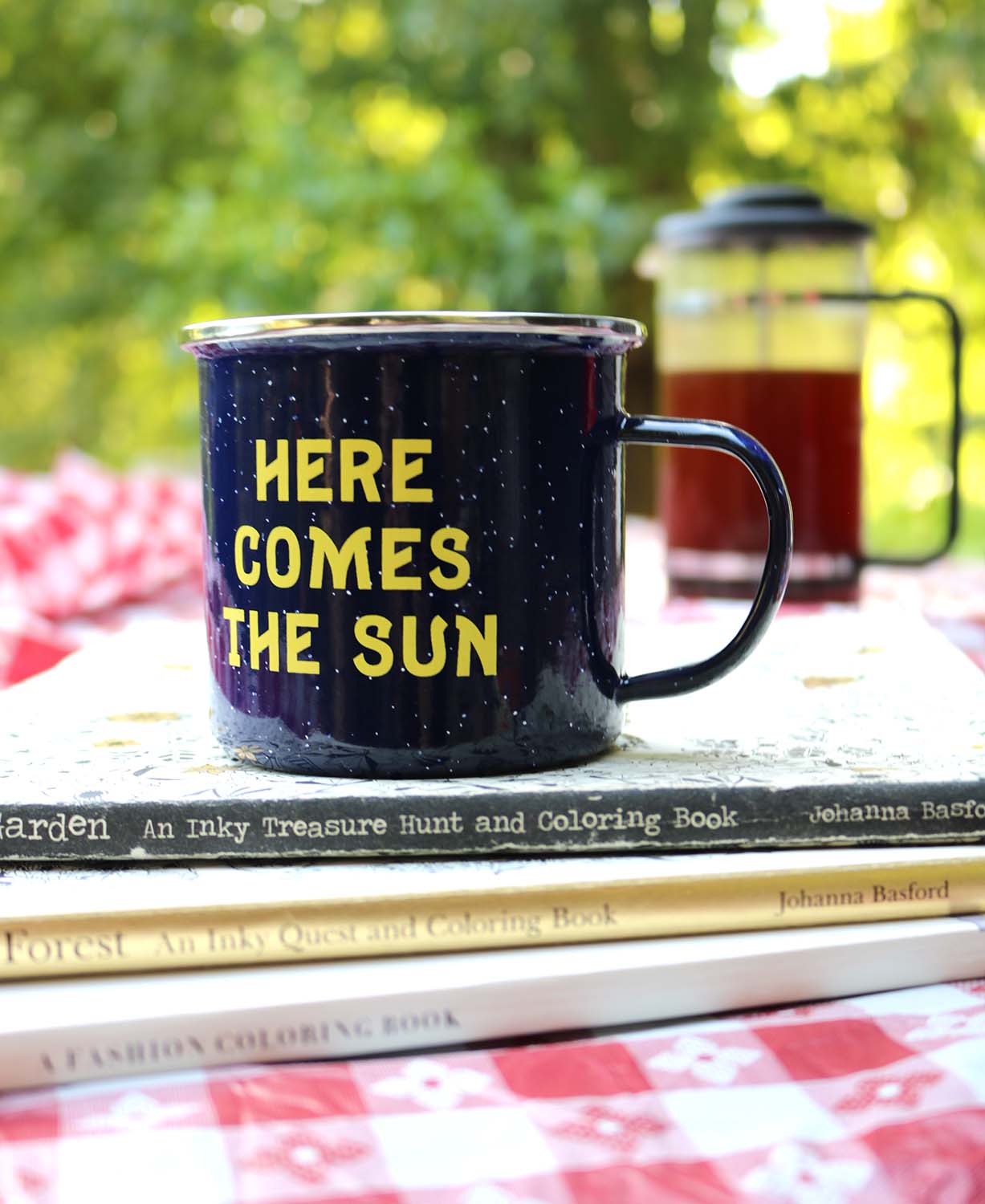 Here Comes The Sun Enamel Camping Cup