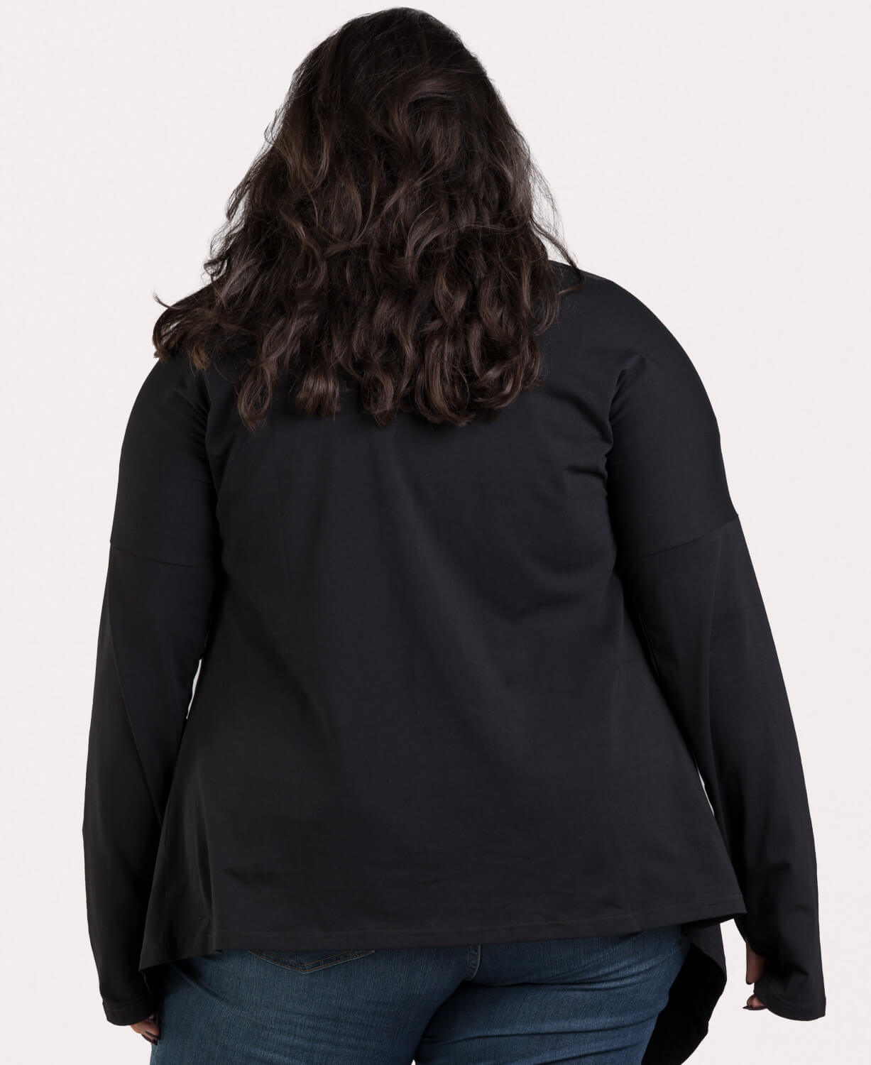 Organic Cotton Draped Cardigan - Black