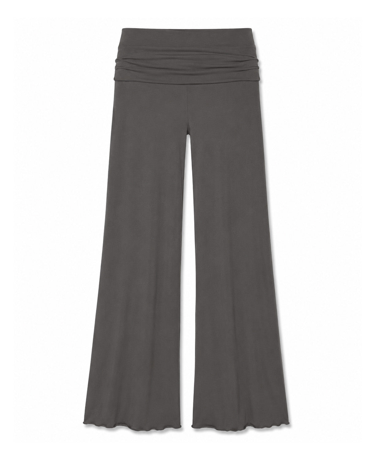Roll Top Flowy Pants - Gray Boho Pants | Palazzo Pants | Soul Flower