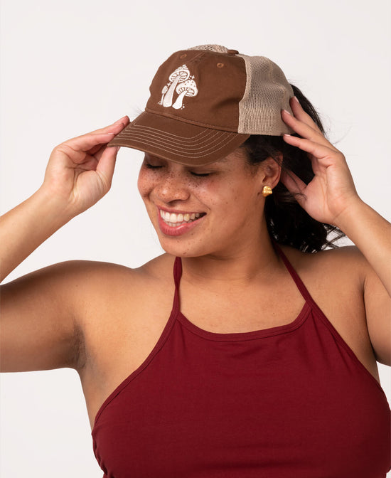 Three Little Mushrooms Baseball Cap - Mushroom Baseball Cap | Hippie Hats | Soul Flower