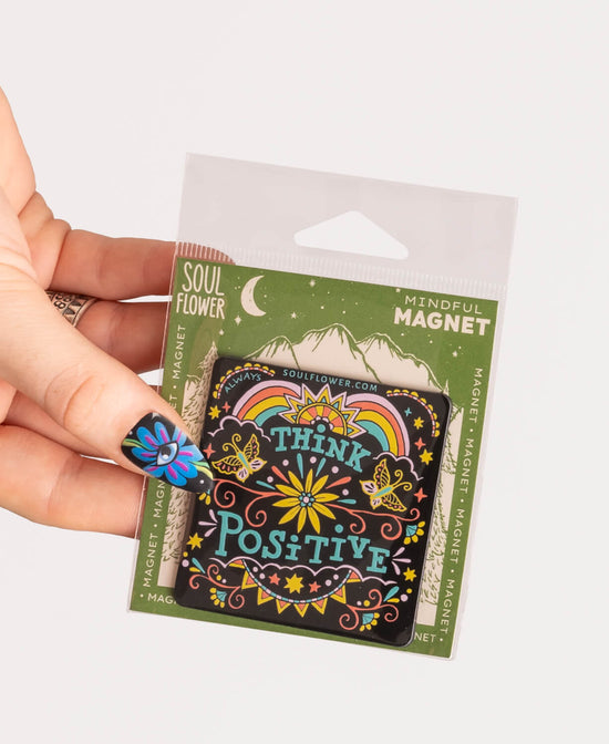 Think Positive Magnet - Think Positive Magnet | Cool Fridge Magnets | Soul Flower