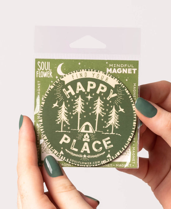 Happy Place Camping Magnet - Happy Place Magnet | Camping Fridge Magnet | Soul Flower