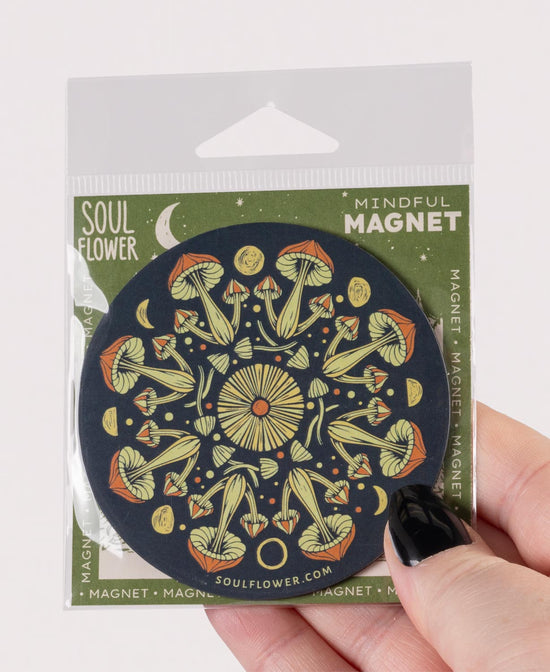 Mushroom Mandala Magnet - Mushroom Magnet | Fridge Magnets | Soul Flower