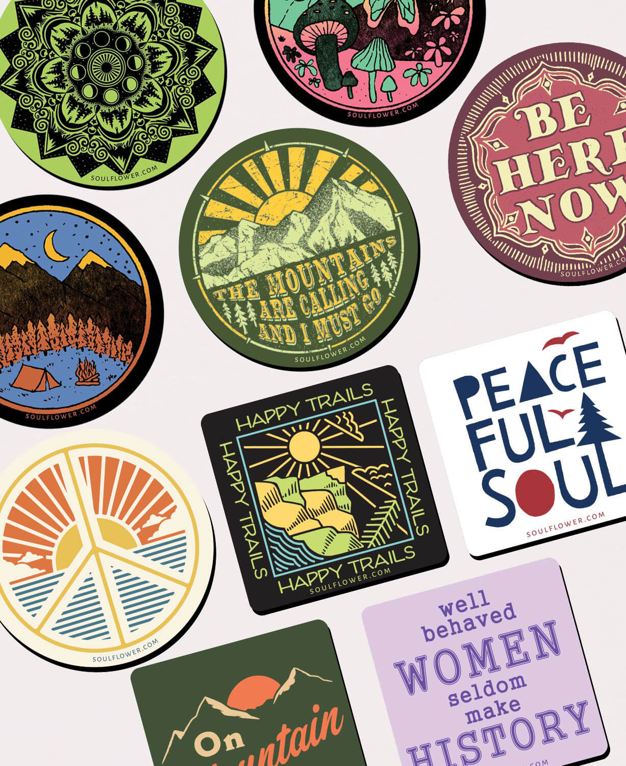 Adventure Magnet Pack - 50 Magnets - Cool Fridge Magnet Pack | Travel Magnet Pack | Soul Flower