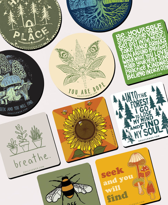 Earthling Magnet Pack - 50 Magnets - Nature Magnet Pack | Cool Magnets | Soul Flower