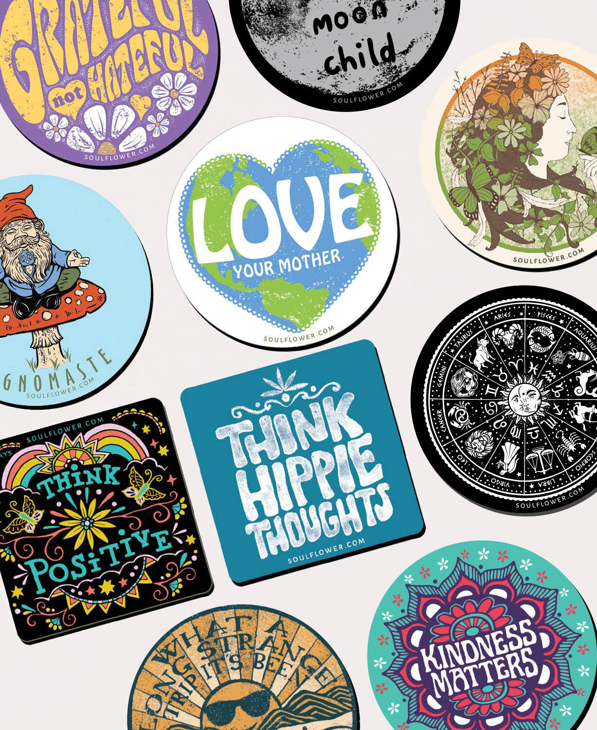 Hippie Magnet Pack - 50 Magnets - Hippie Magnets | Hippie Magnet Pack | Soul Flower