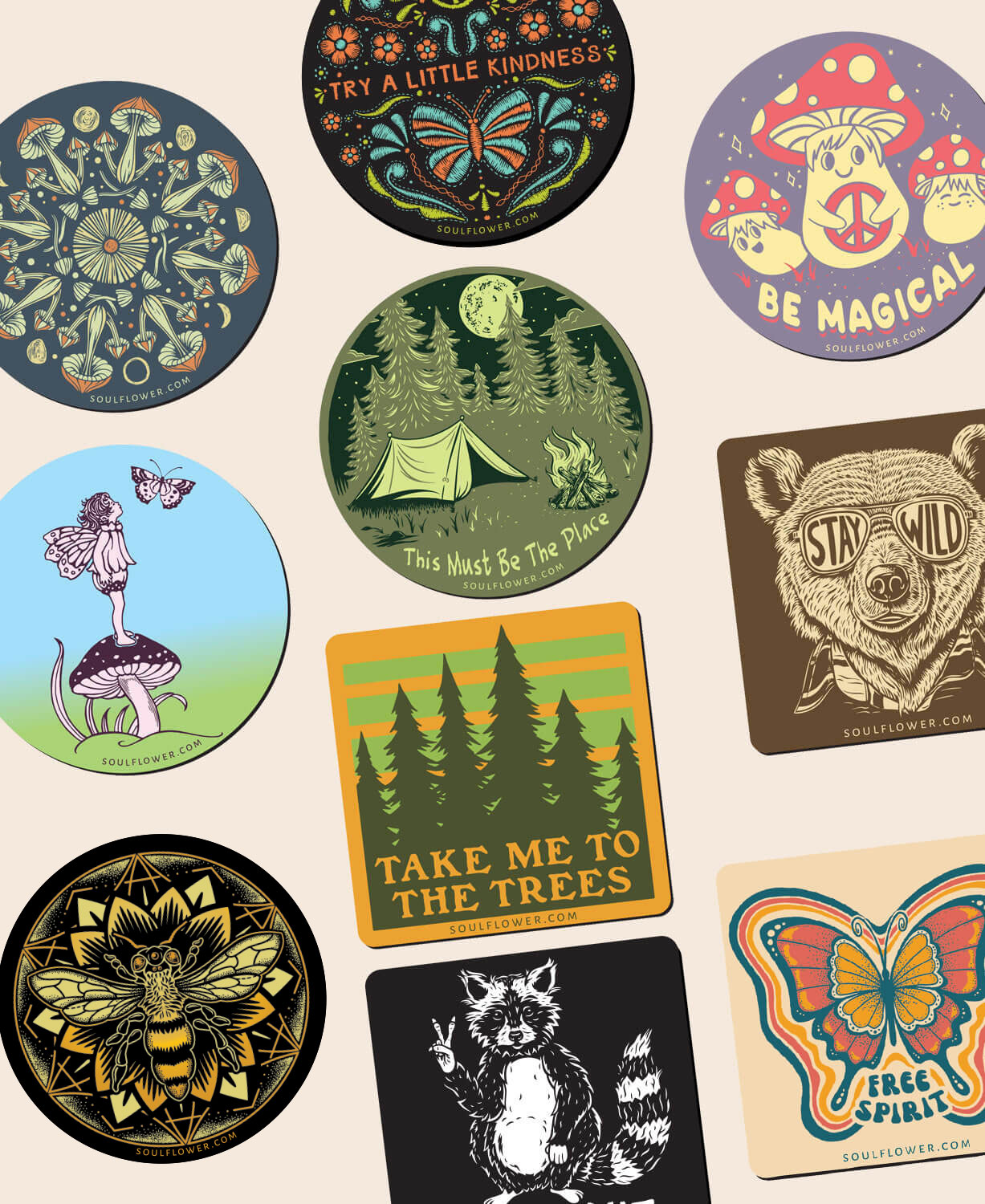 Woodland Wonders Magnet Pack - 50 Magnets - Wholesale Magnet Pack | Cool Magnets | Soul Flower