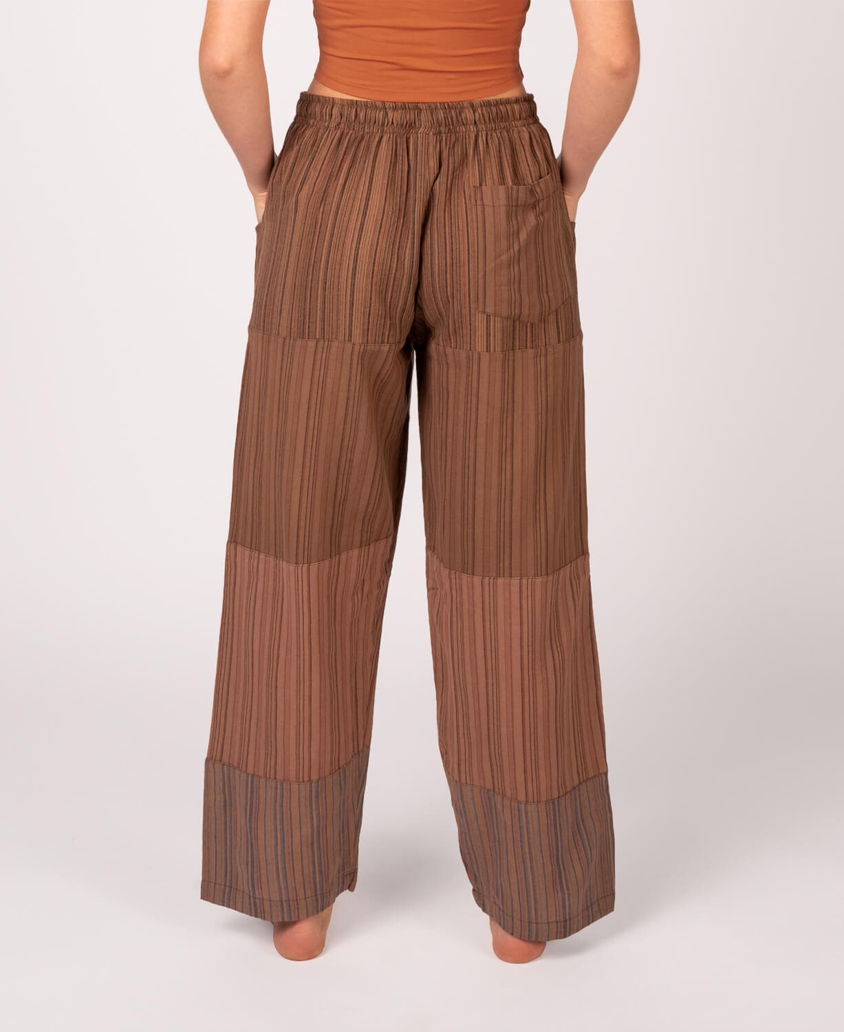 Patchwork Pants - Brown Women