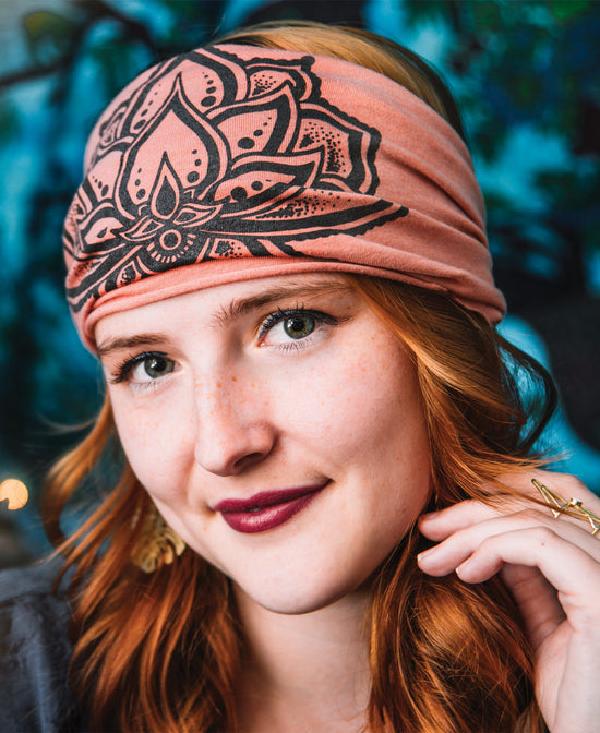 Jewel Lotus Boho Headband - Lotus Head Wrap | Hippie Hairband | Soul Flower Women