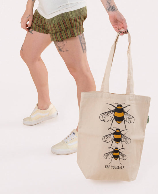 Bee Yourself Eco Tote Bag - Bee Yourself Eco Tote | Bee Canvas Tote Bag | Soul Flower