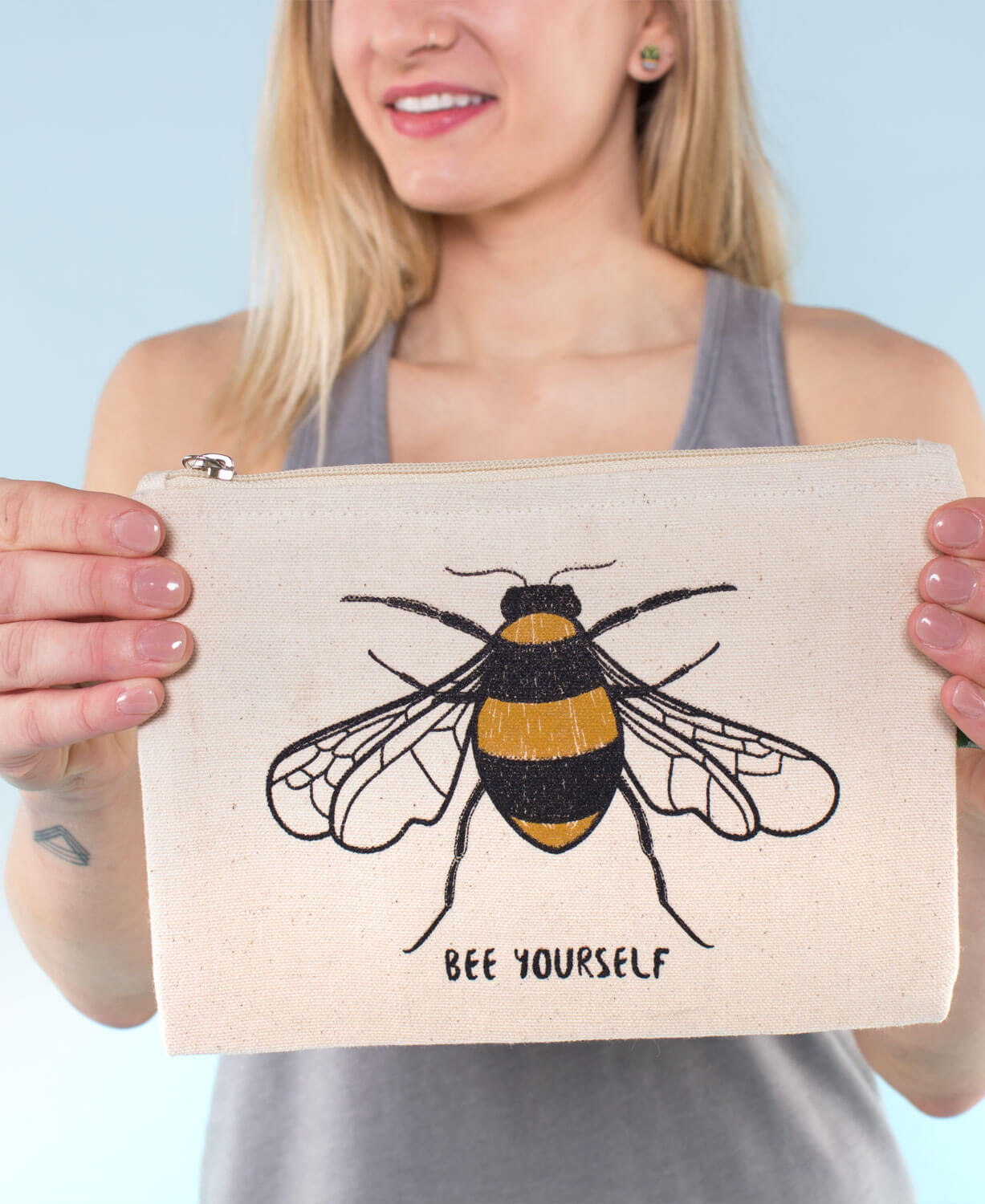 Bee Yourself Large Zipper Pouch