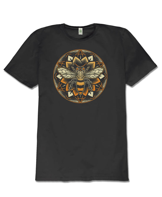 Bee Mandala Organic T-Shirt - Unisex - Bee Mandala T-Shirt | Bee Shirt | Soul Flower Women Men