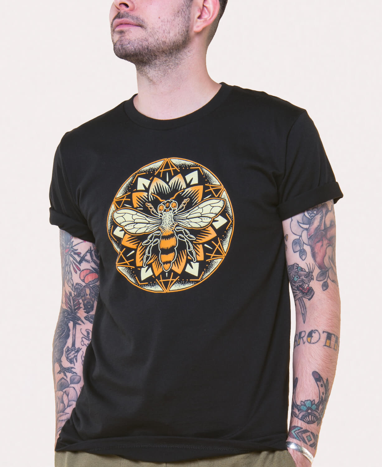 Bee Mandala Organic T-Shirt - Unisex Men