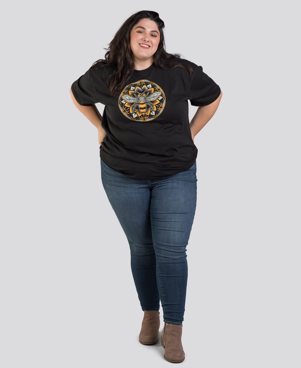 Bee Mandala Organic T-Shirt - Unisex Women