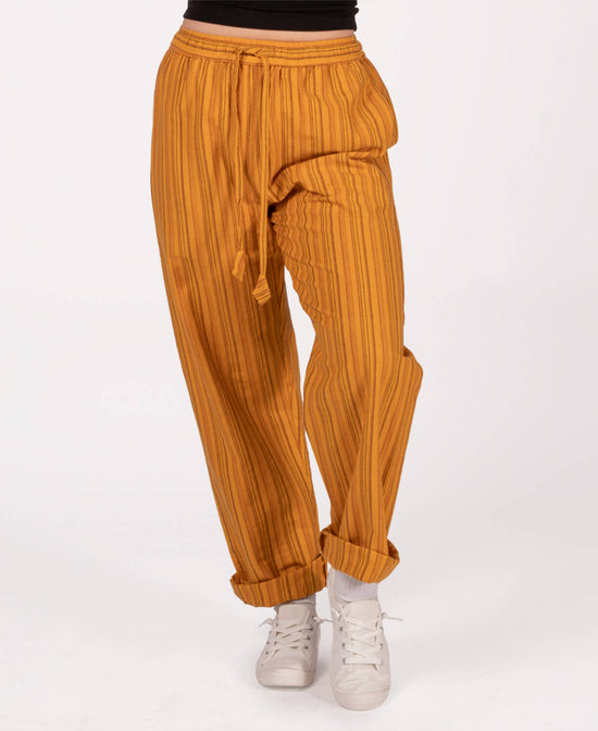 Striped Hippie Lounge Pants - Pineapple Express - Yellow Hippie Pants | Bohemian Pants | Soul Flower Women