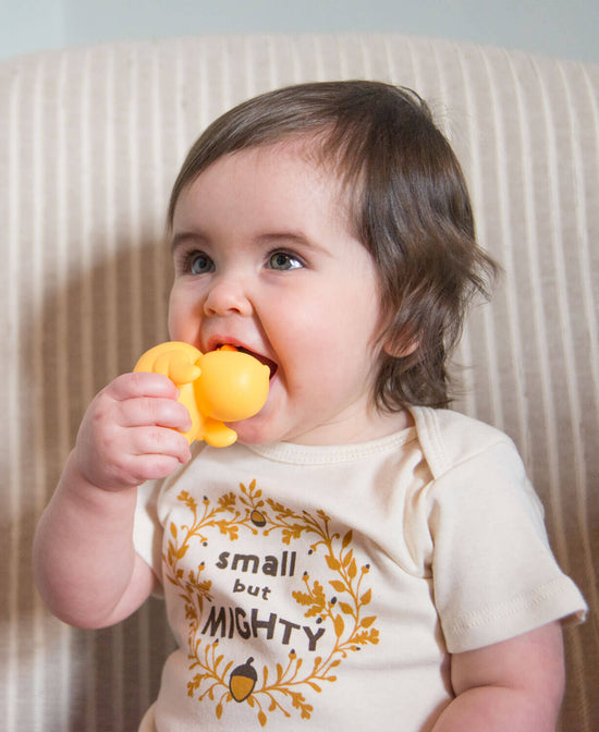 Small But Mighty Organic Baby Bodysuit - Acorn Onesie | Small But Mighty Onesie | Soul Flower