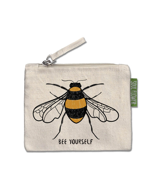 Bee Yourself Small Zipper Pouch - Bee Pouch | Small Coin Pouch | Soul Flower