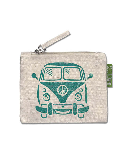Hippie Bus Small Zipper Pouch - Hippie Bus Pouch | VW Bus Travel Pouch | Soul Flower