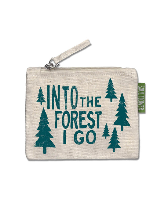 Into the Forest Small Zipper Pouch - Into The Forest Coin Bag | Small Canvas Pouch | Soul Flower