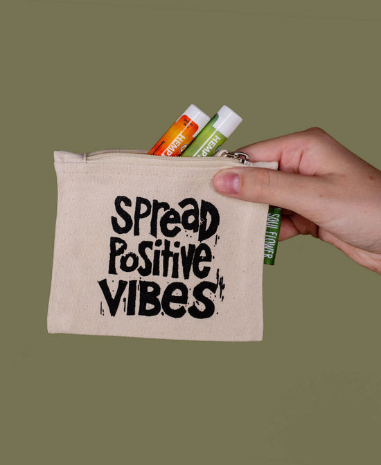 Soul Flower Manifesto Small Zipper Pouch - Spread Positive Vibes Bag | Manifesto Pouch | Soul Flower