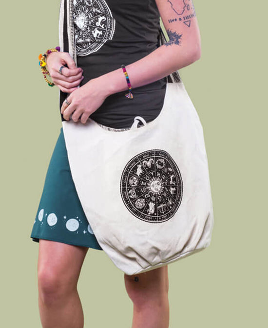 Zodiac Boho Bag - Natural - Zodiac Boho Bag | Zodiac Hobo Bag | Soul Flower