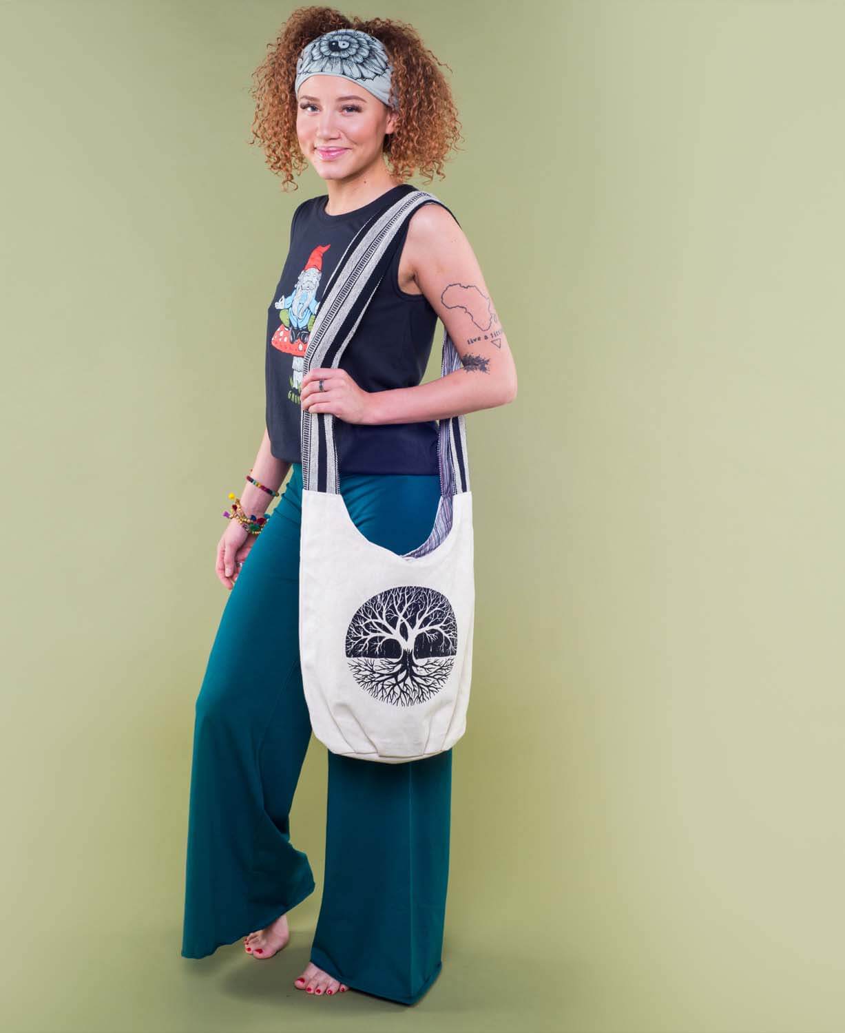 Tree of Life Canvas Boho Bag - Natural