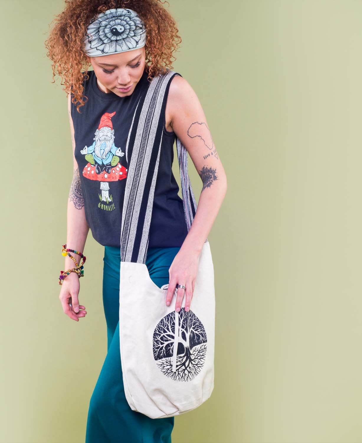 Tree of Life Canvas Boho Bag - Natural