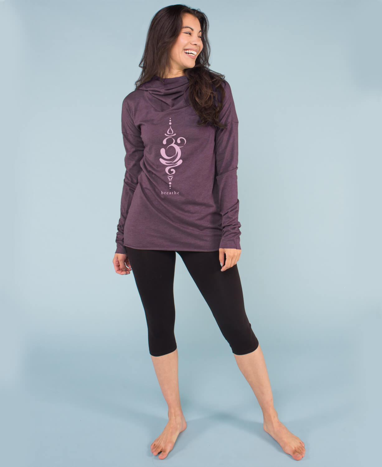 Just Breathe Cowl Yoga Hoody Women
