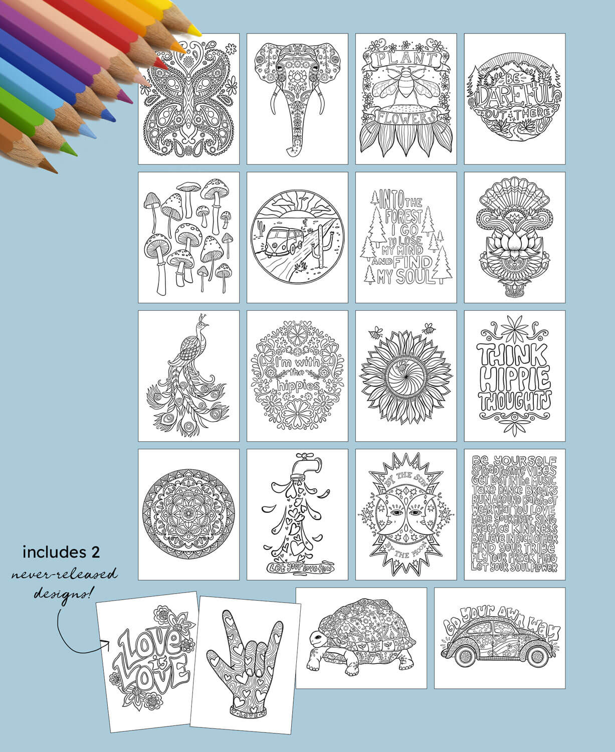 Soul Flower Designs Coloring Book - Printable (Digital Download)