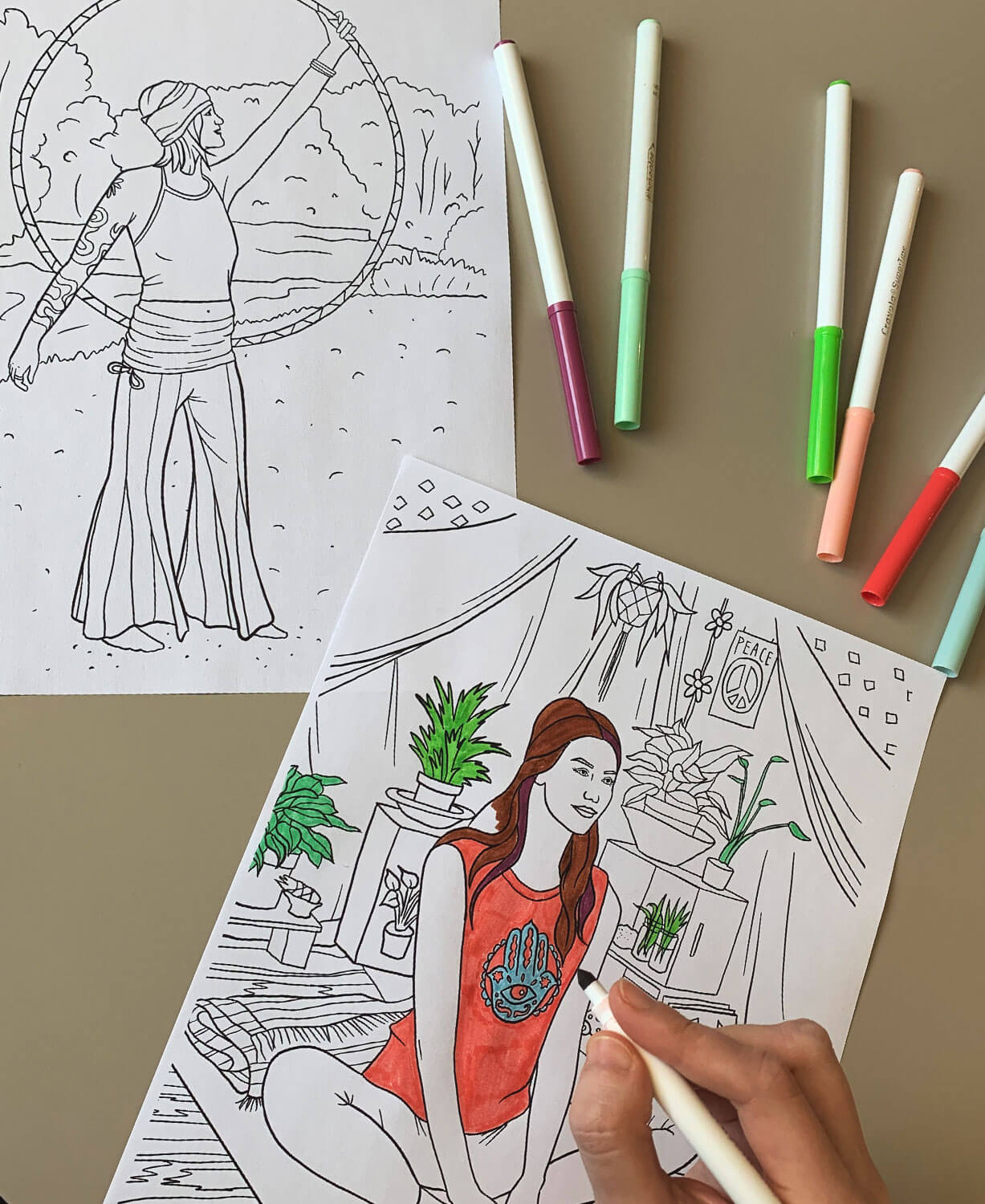 Soul Flower Hippie Coloring Book - Printable (Digital Download)